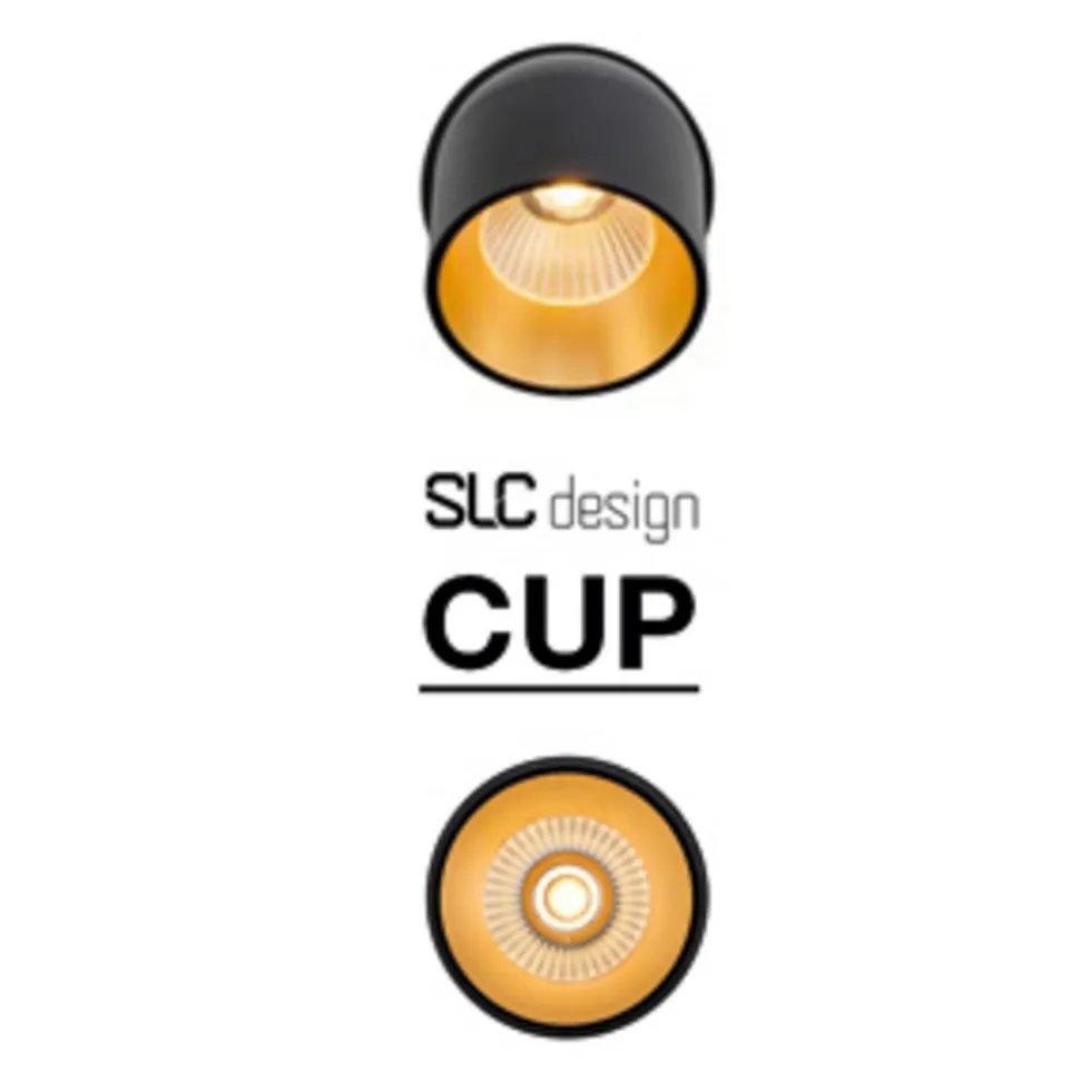 SLC Cup LED-indbygningsdownlight sort/guld 3.000 K