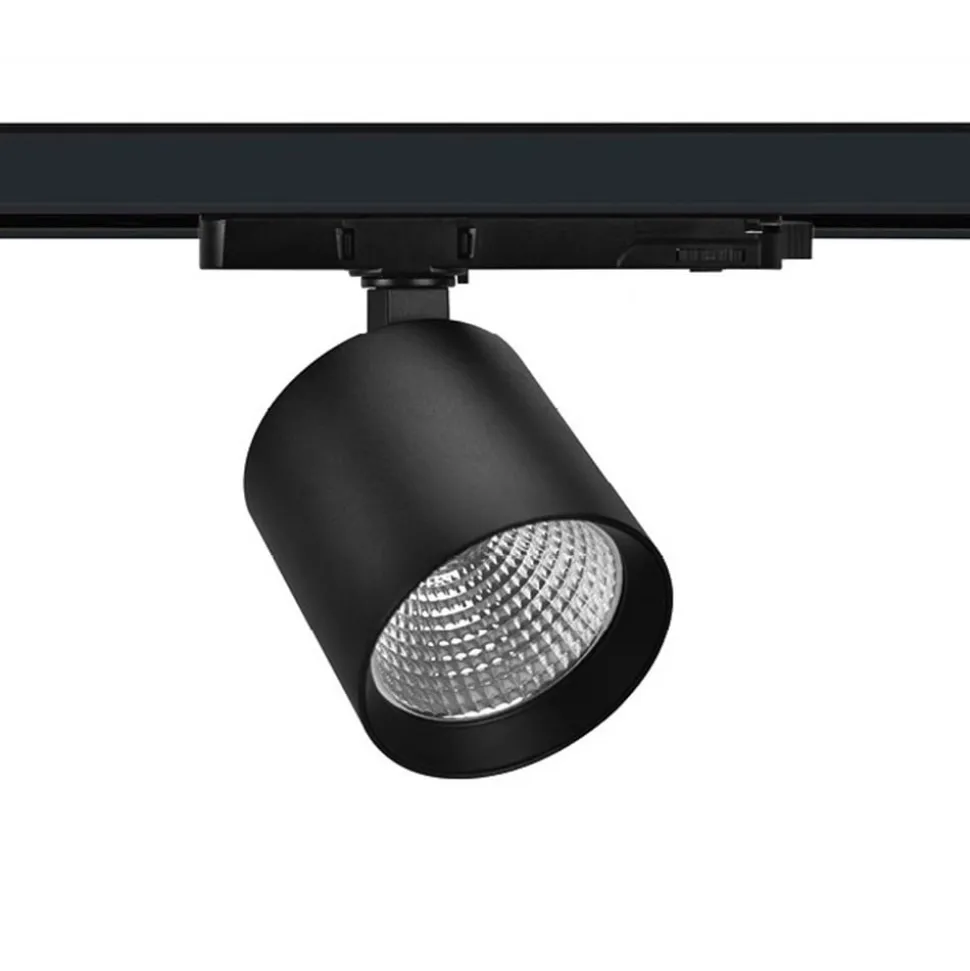 SLC LED track spot Fox, sort, 3.000 K, 3-fase skinne
