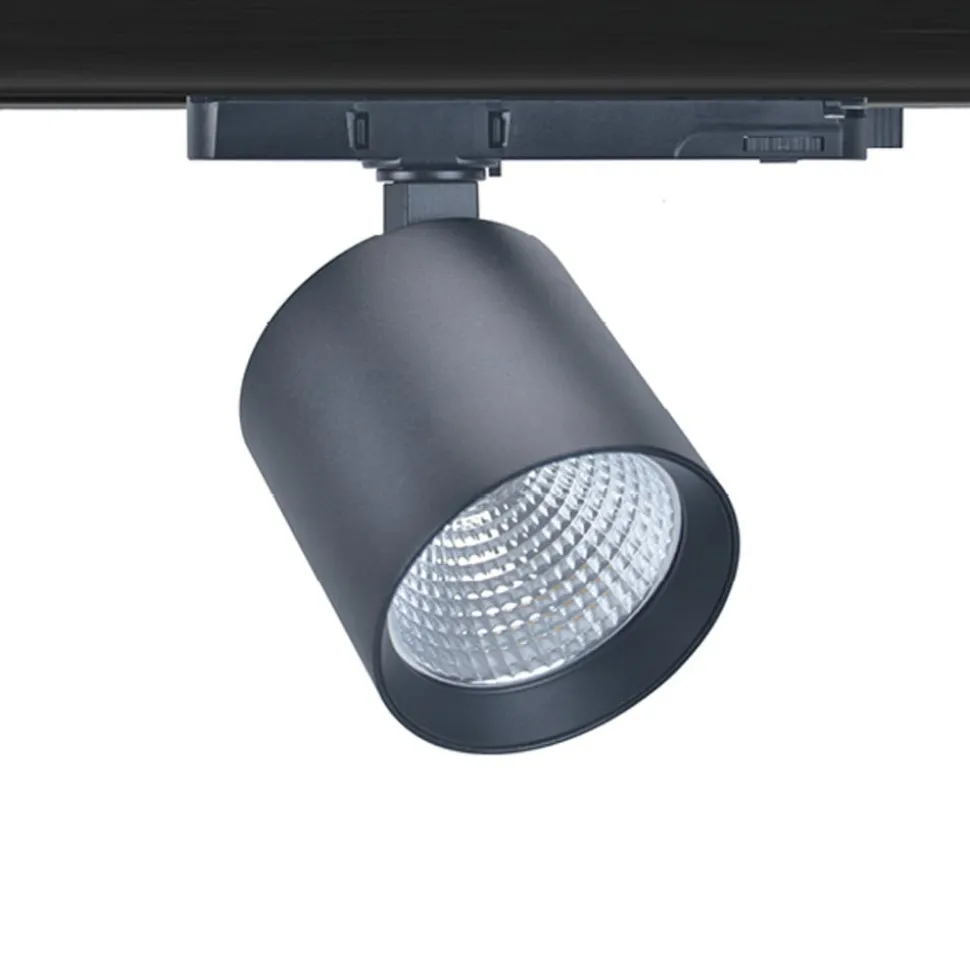 SLC LED track spot Fox, sort, 3.000 K, 3-fase skinne