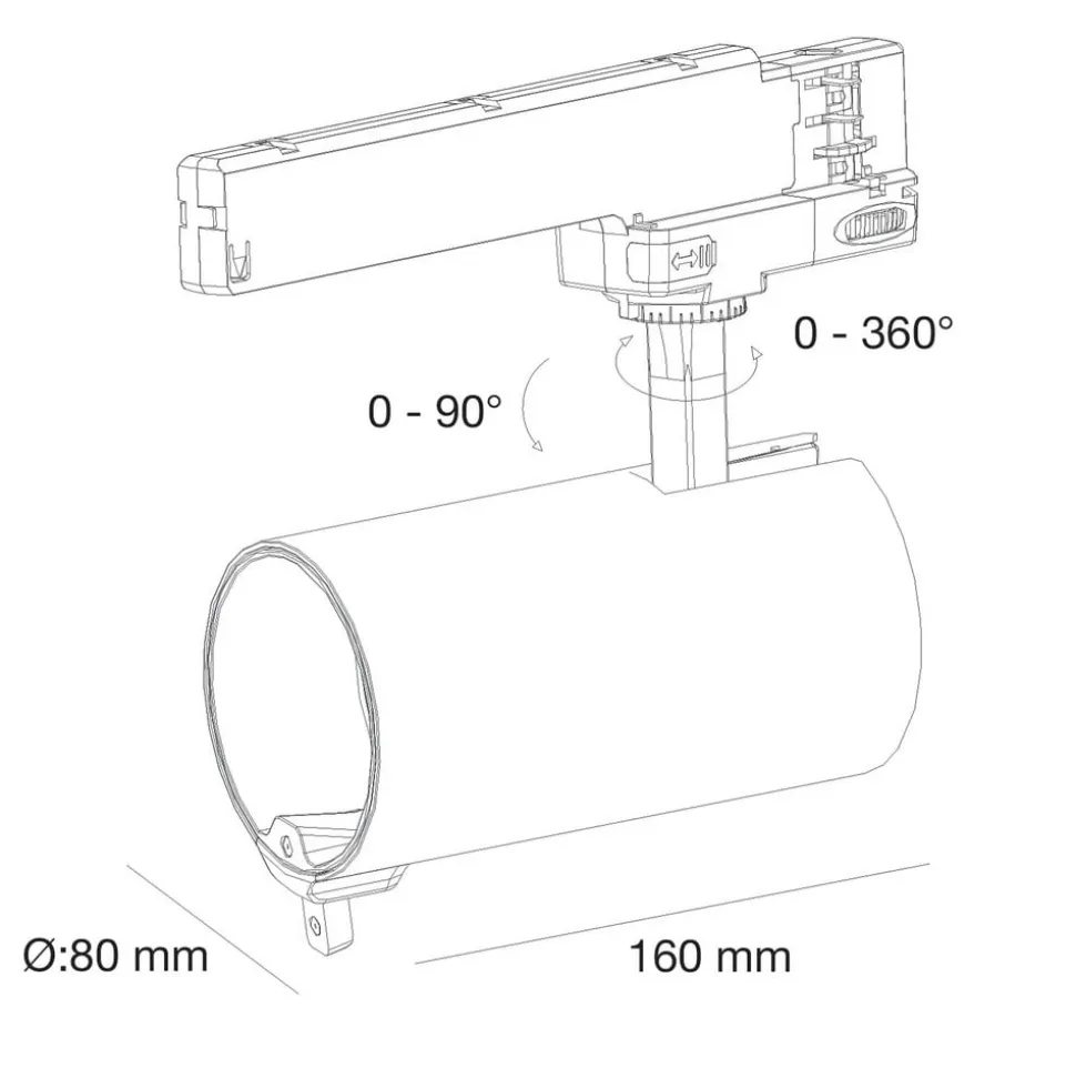 SLC LED-spot Meta Pro AI dobbelt sensor, sort, 3-faset