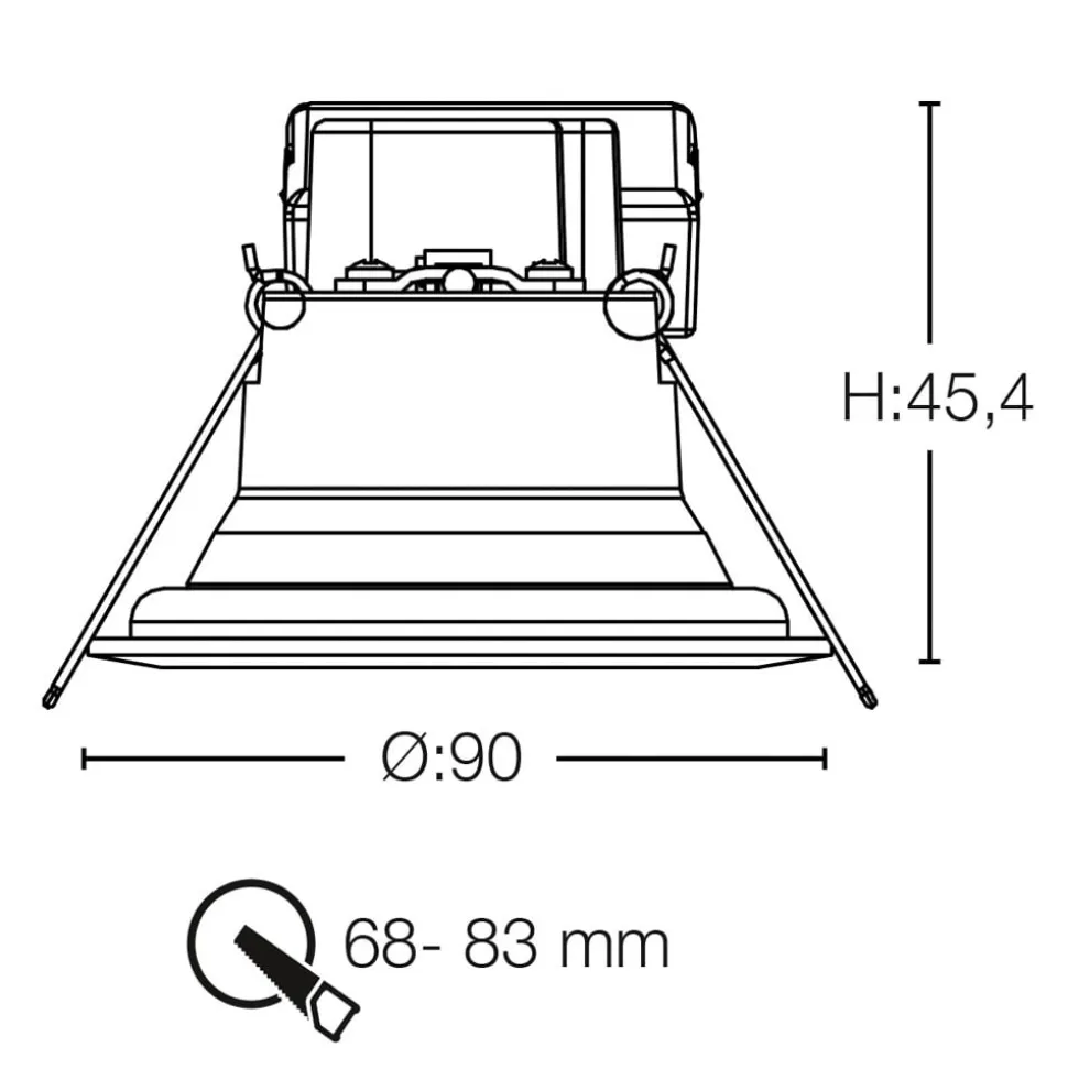 SLC One 360° SunLike LED indbygningslampe hvid 927