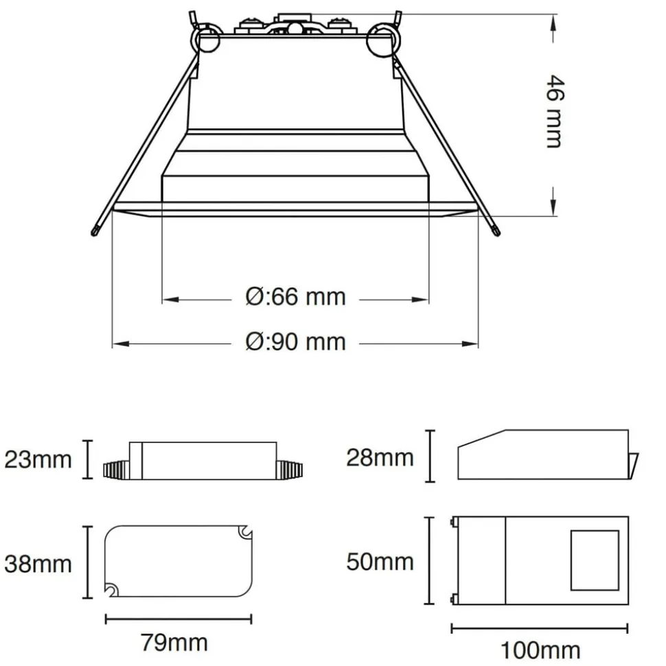 SLC One 360° SunLike LED indbygningslampe hvid 927