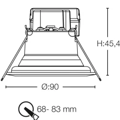 SLC One 360° SunLike LED indbygningslampe hvid 930