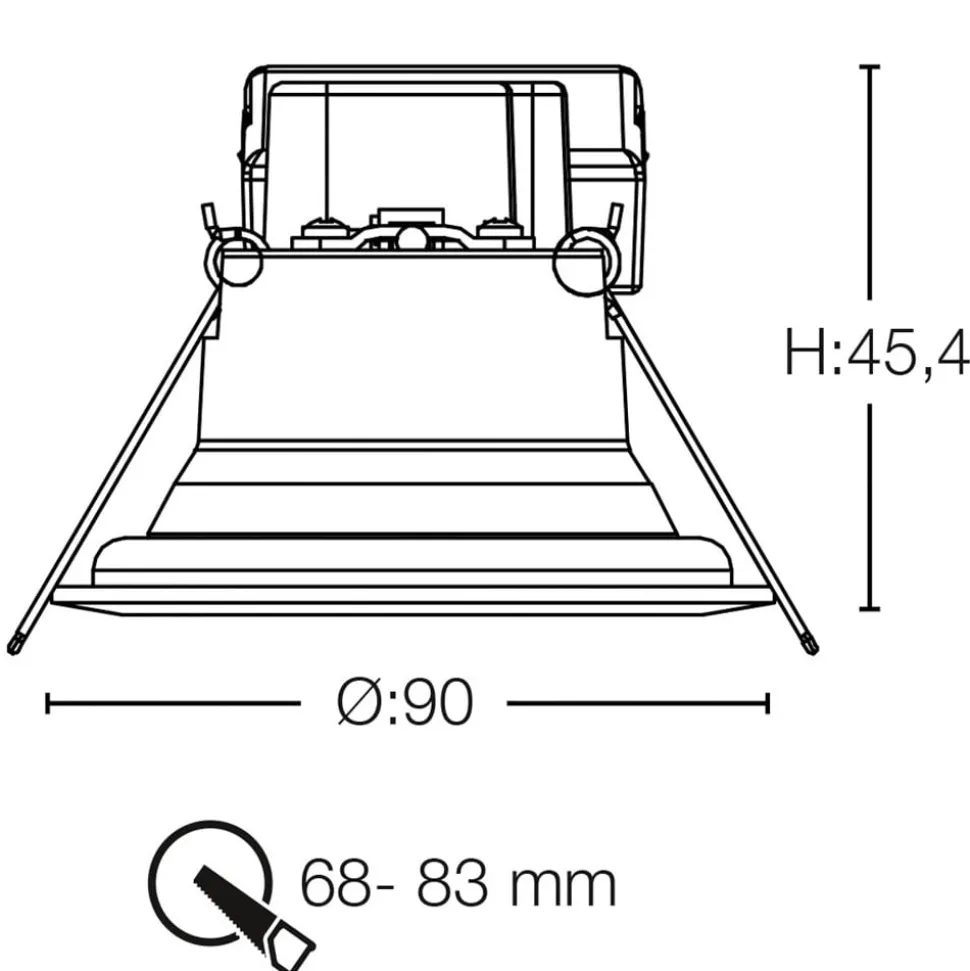 SLC One 360° SunLike LED indbygningslampe hvid 930