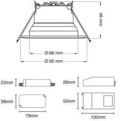 SLC One 360° SunLike LED indbygningslampe hvid 930