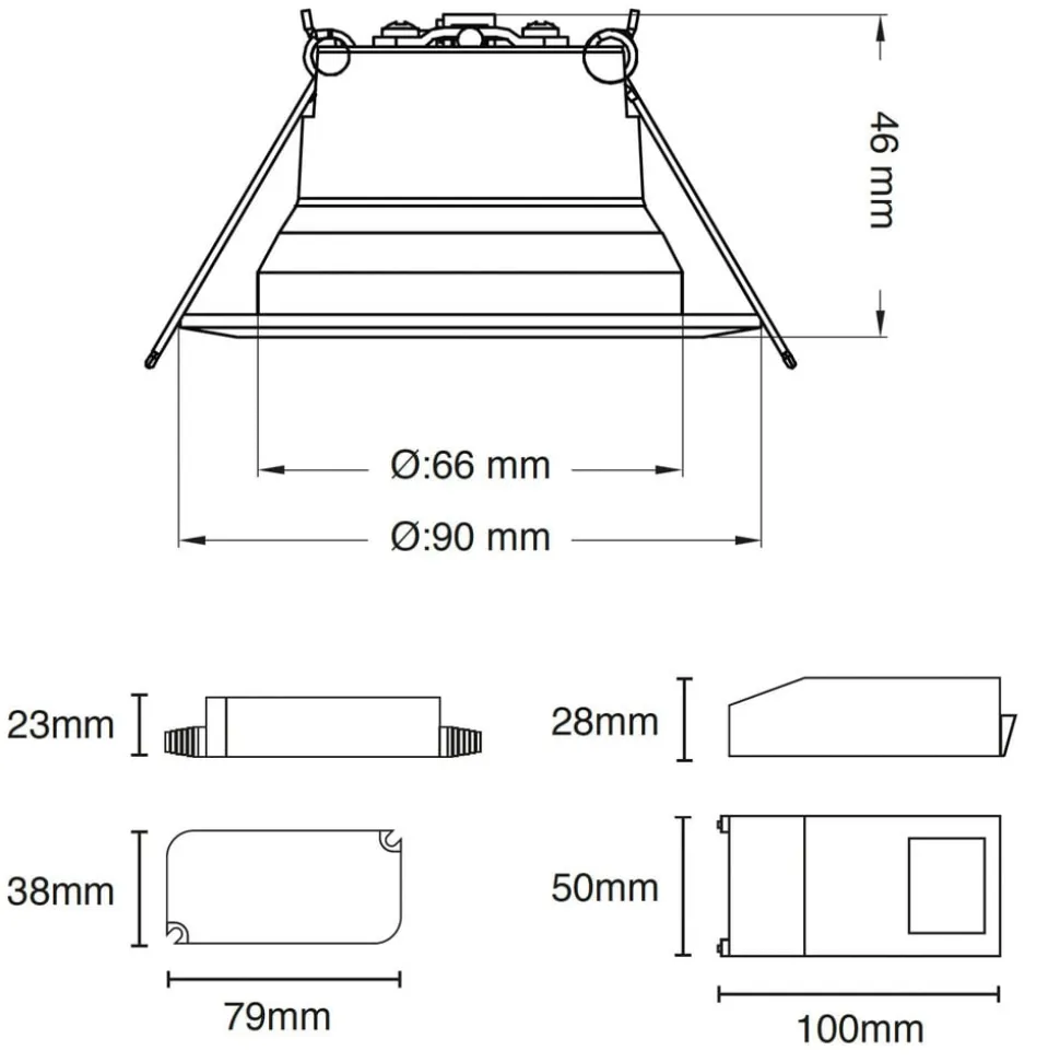 SLC One 360° SunLike LED indbygningslampe hvid 930
