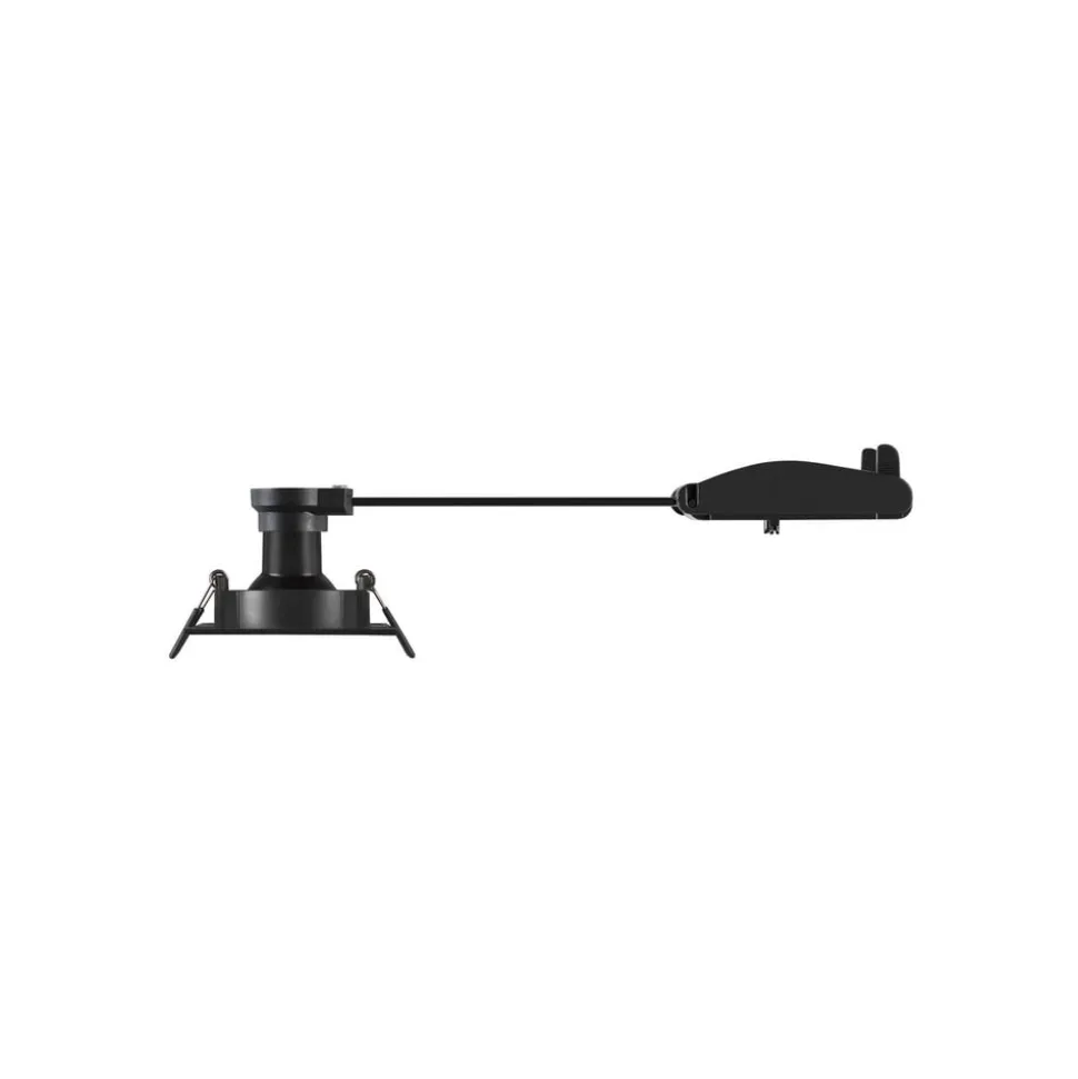 SLV Forsænket loftlampe New Tria, sort, aluminium, længde 8,2 cm
