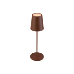 SLV genopladelig LED-lampe Vinolina Two, rustfarvet, aluminium, Ø 11 cm