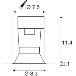 SLV Horn indbygningsspot GU10, mat sort