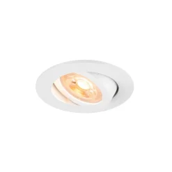 SLV Indbygget loftslampe New Tria, hvid, aluminium, Ø 8,2 cm
