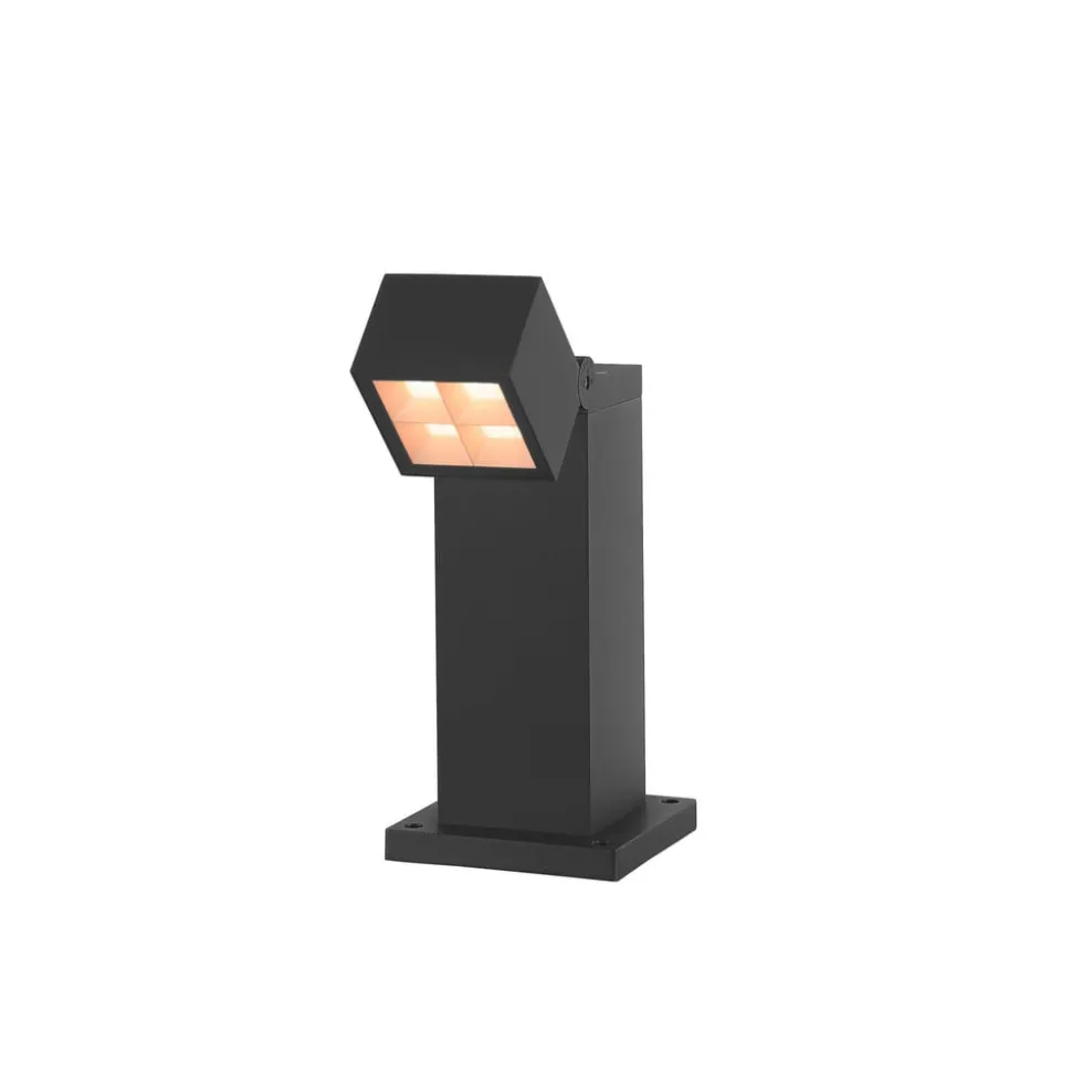 SLV LED-sokkellampe S-Cube 35, antracit, aluminium, højde 35 cm
