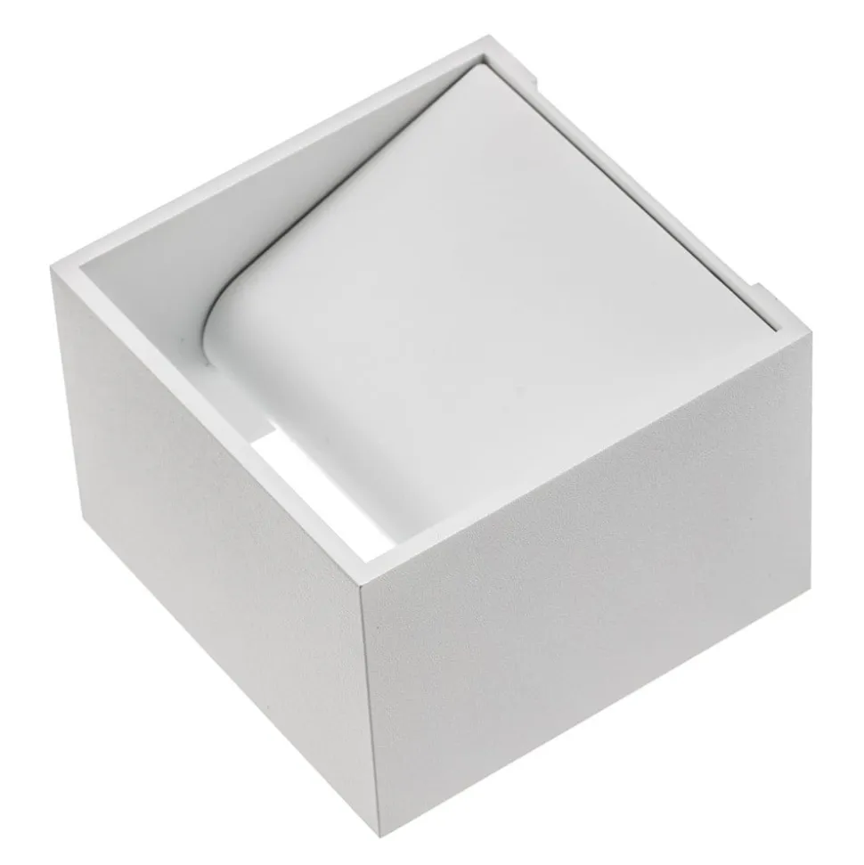 SLV LED-væglampe Logs In, hvid/hvid, aluminium, bredde 10 cm