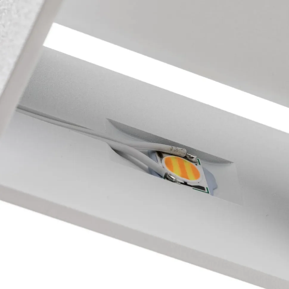 SLV LED-væglampe Logs In, hvid/hvid, aluminium, bredde 10 cm