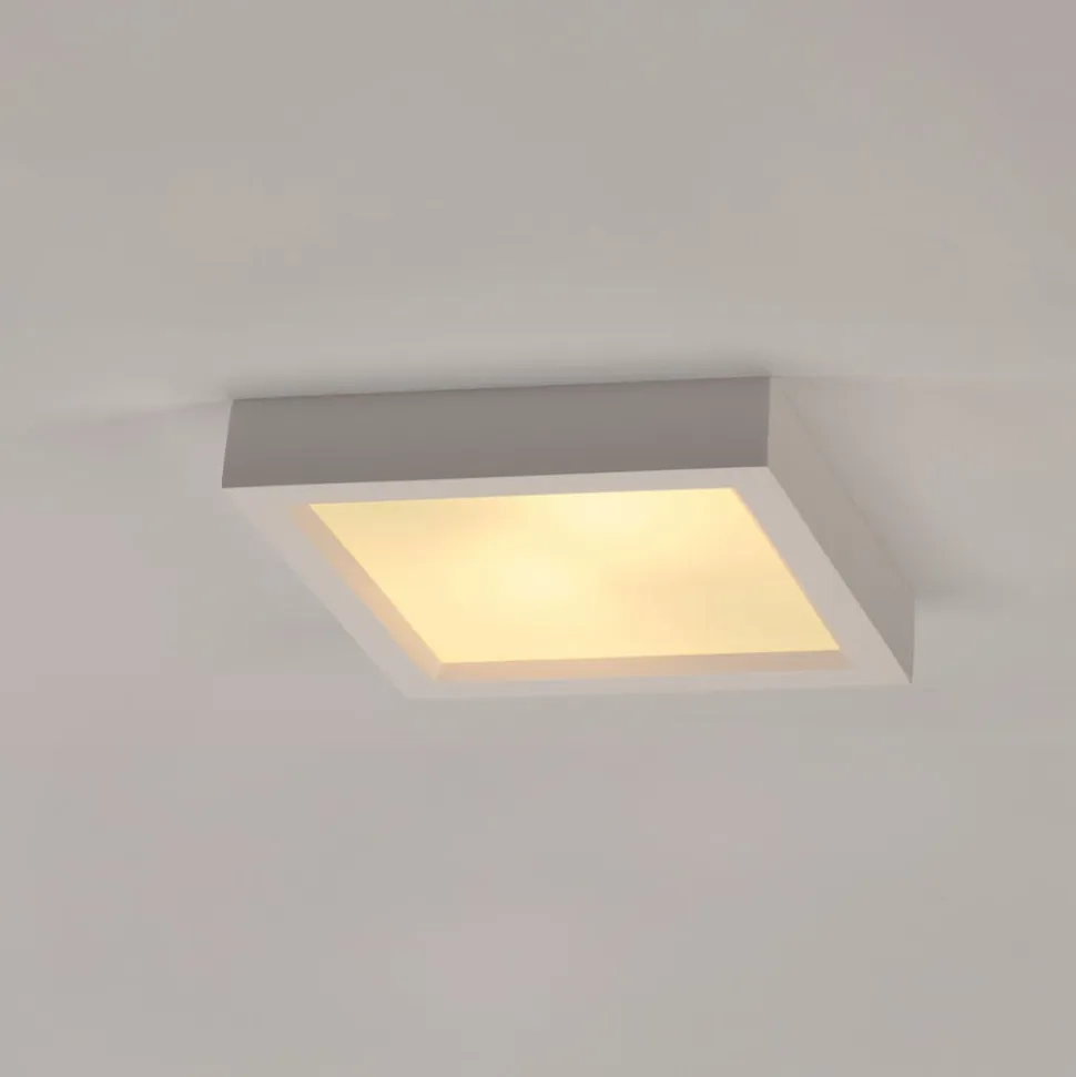 SLV loftlampe Plastra 104, hvid, gips, bredde 25 cm