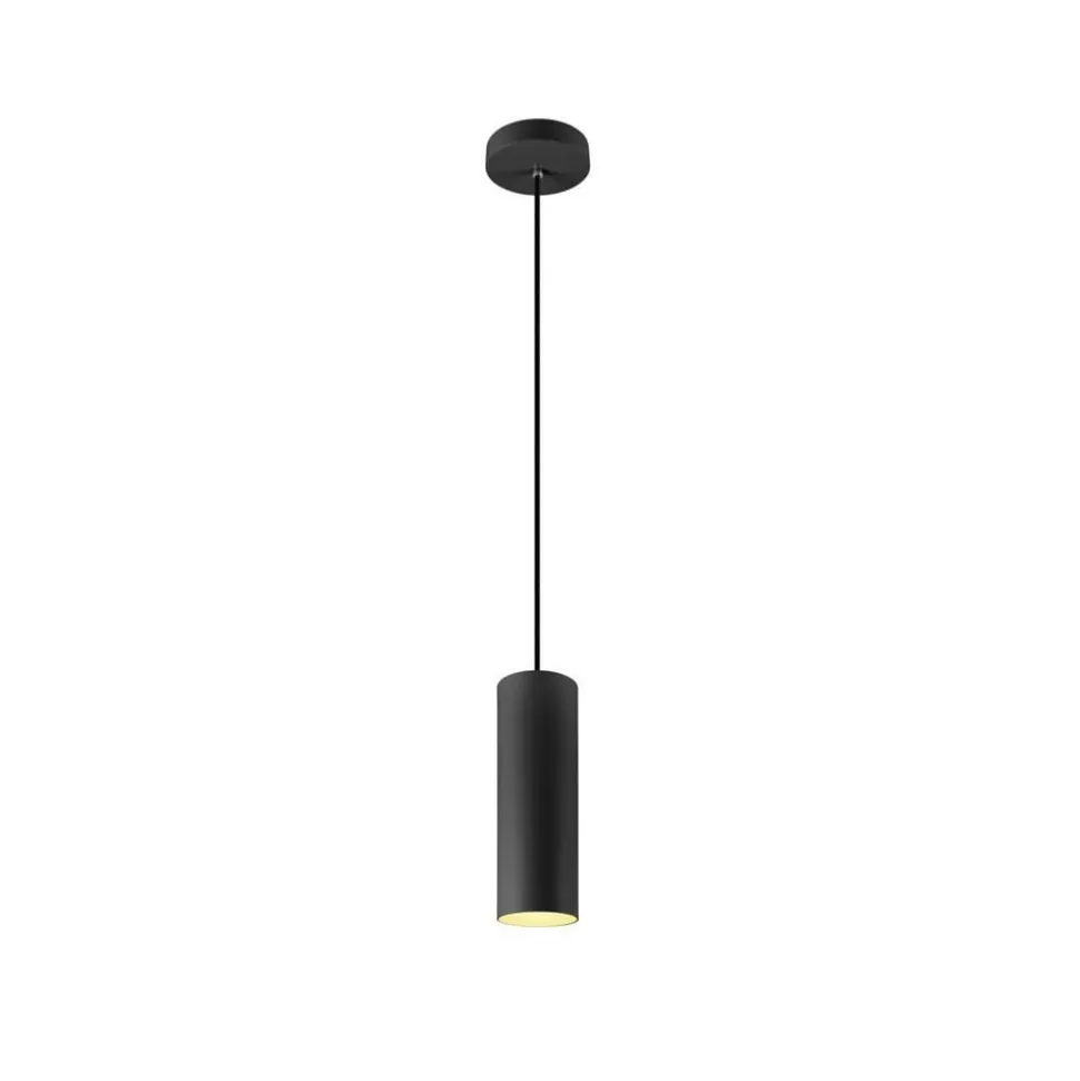 SLV Pendellampe Enola, sort mat, Ø 10 cm, metal