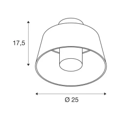 SLV Photoni loftlampe, sort, aluminium, Ø 25 cm