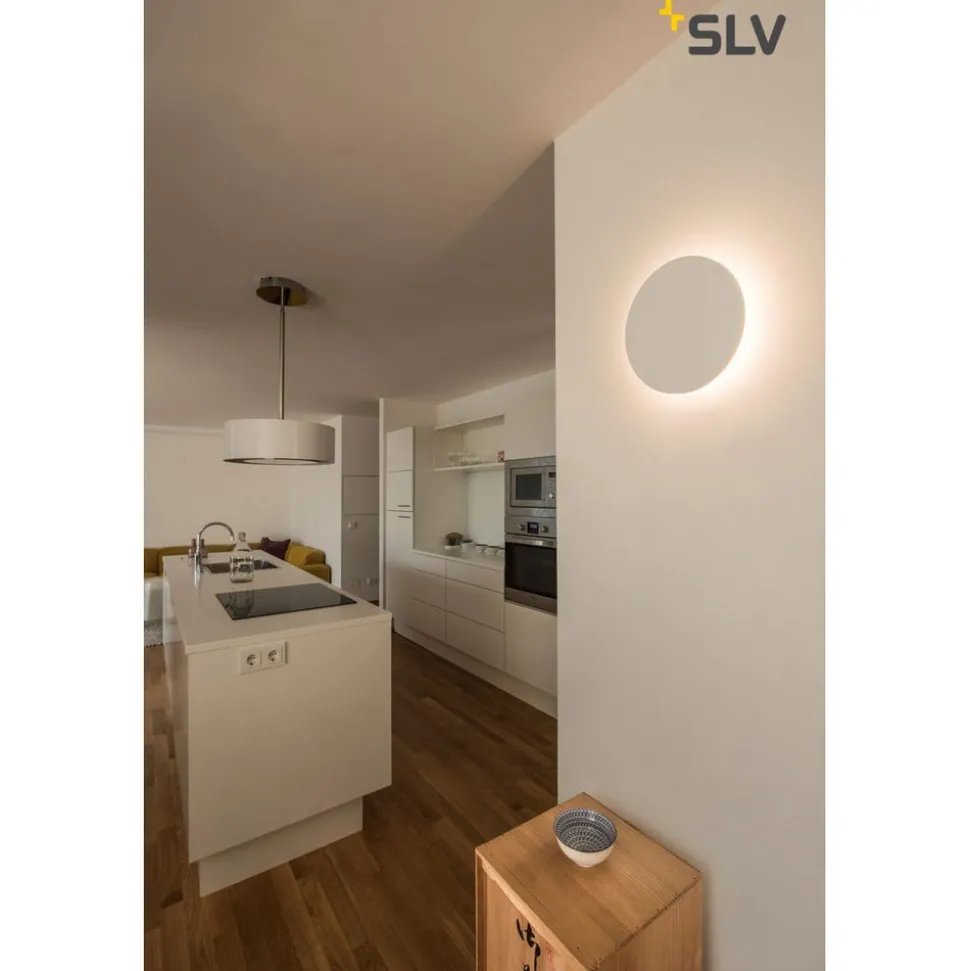 SLV Plastra LED-væglampe lavet af gips, rund