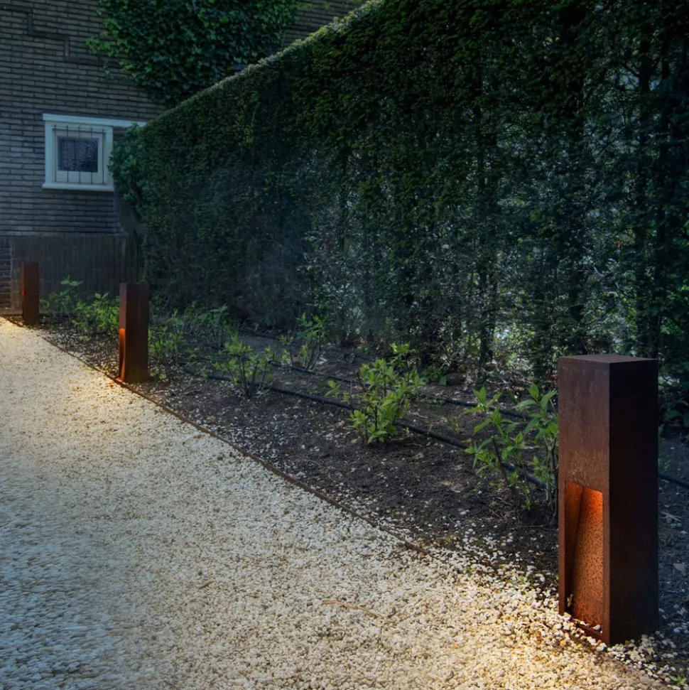 SLV Rusty Slot 50 LED-sokkelampe, højde 50 cm