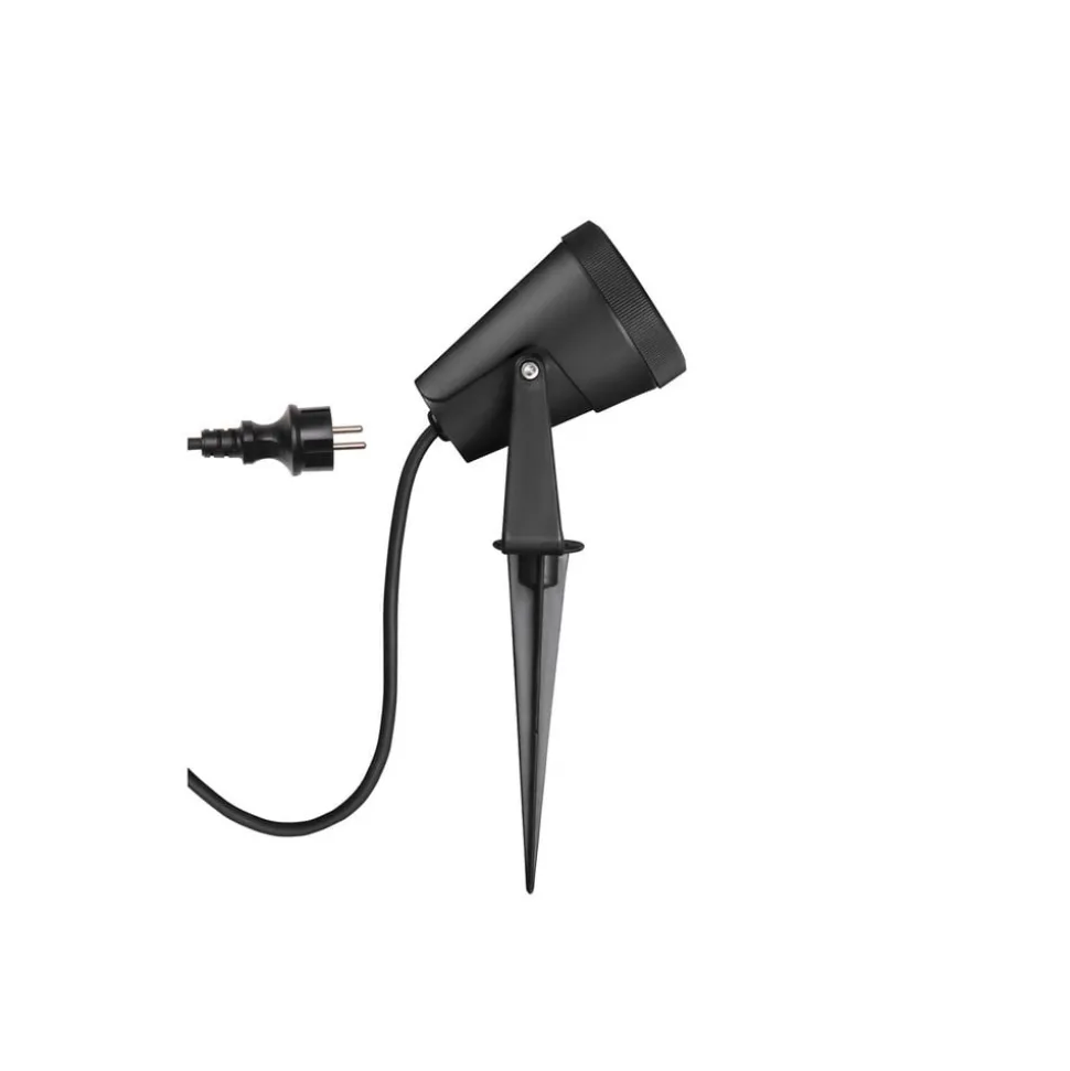 SLV Samrina lampe med jordspyd, sort, plast, højde 13 cm