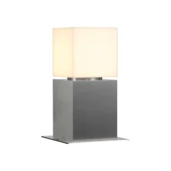 SLV sokkellampe Square Pole, højde 30 cm, grå, stål