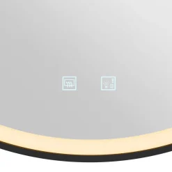 SLV Trukko LED-vægspejl IP44 CCT sort Ø 80cm