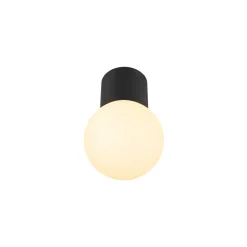 SLV Varyt loftlampe til badeværelset, sort, aluminium, Ø 12 cm