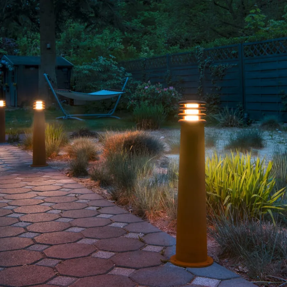 SLV vejlampe Rusty 70, rustfarvet, stål, højde 70 cm, IP55