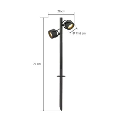 SLV vejlampe Sitra, 2 lyskilder, antracit, aluminium, GX53, IP44