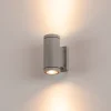 SLV væglampe Myra, sølvgrå, aluminium, bredde 8 cm, op/ned