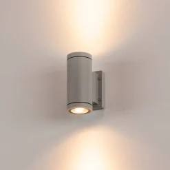 SLV væglampe Myra, sølvgrå, aluminium, bredde 8 cm, op/ned