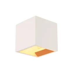 SLV væglampe Plastra QT14, hvid, gips, bredde 11,5 cm