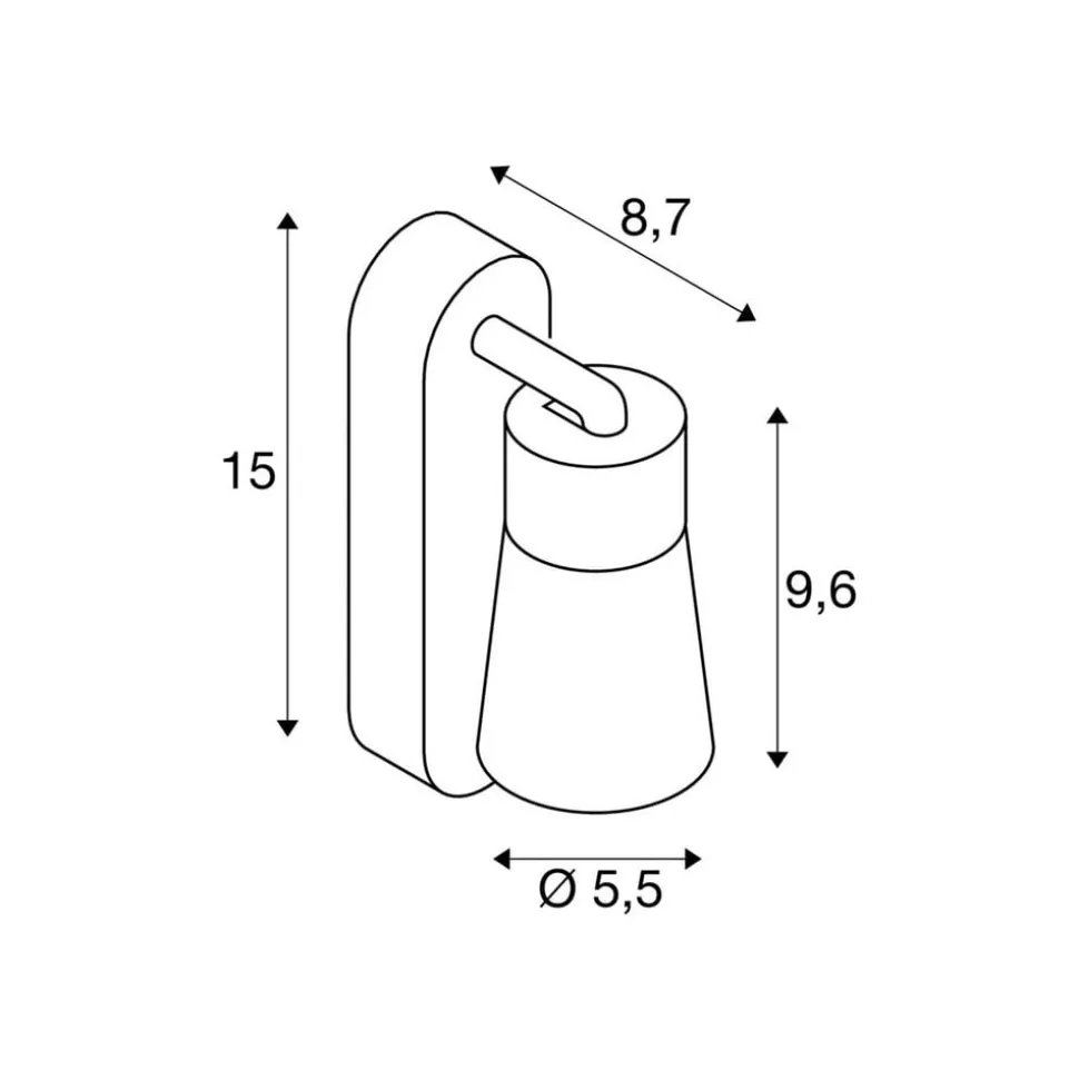 SLV væglampe Puri 2.0 Cone, sort/guldfarvet, 15 cm