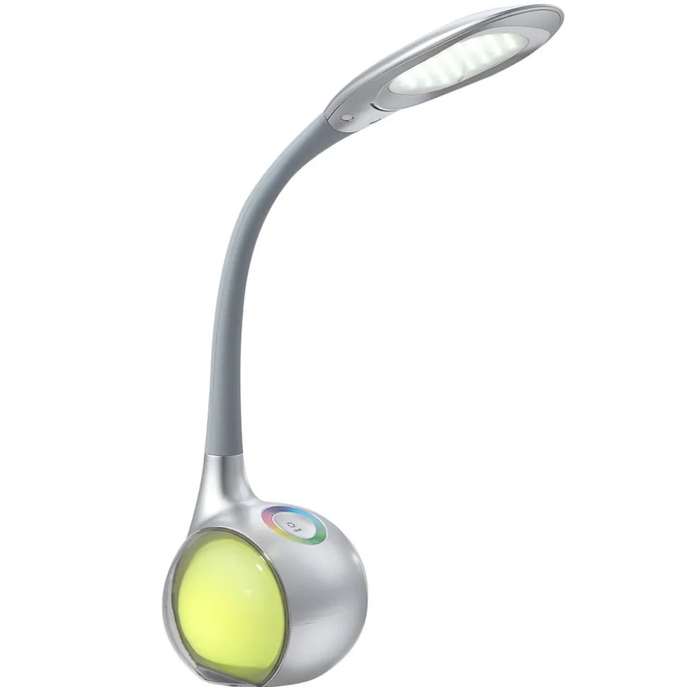 Sølvfarvet LED-bordlampe Paula