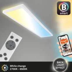 Smart LED loftlampe Tava, 98x20 cm, CCT, dæmpbar
