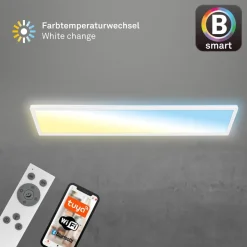 Smart LED loftlampe Tava, 98x20 cm, CCT, dæmpbar
