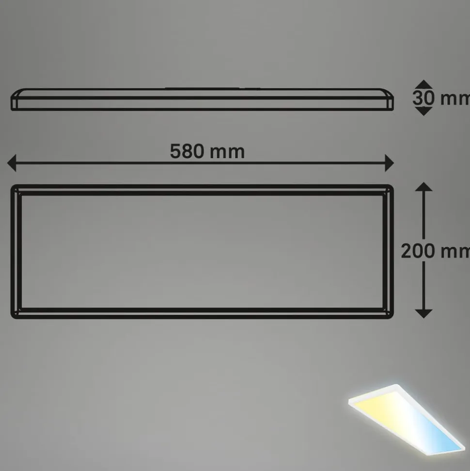 Smart LED loftlampe Tava, 58x20 cm, CCT, dæmpbar