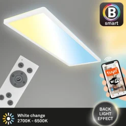 Smart LED loftlampe Tava, 58x20 cm, CCT, dæmpbar