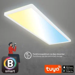 Smart LED loftlampe Tava, 58x20 cm, CCT, dæmpbar