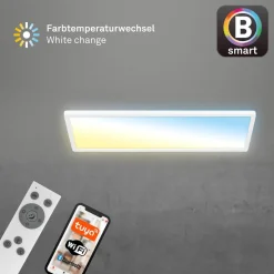 Smart LED loftlampe Tava, 58x20 cm, CCT, dæmpbar