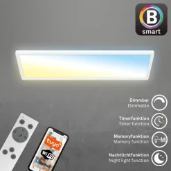 Smart LED loftlampe Tava, 58x20 cm, CCT, dæmpbar