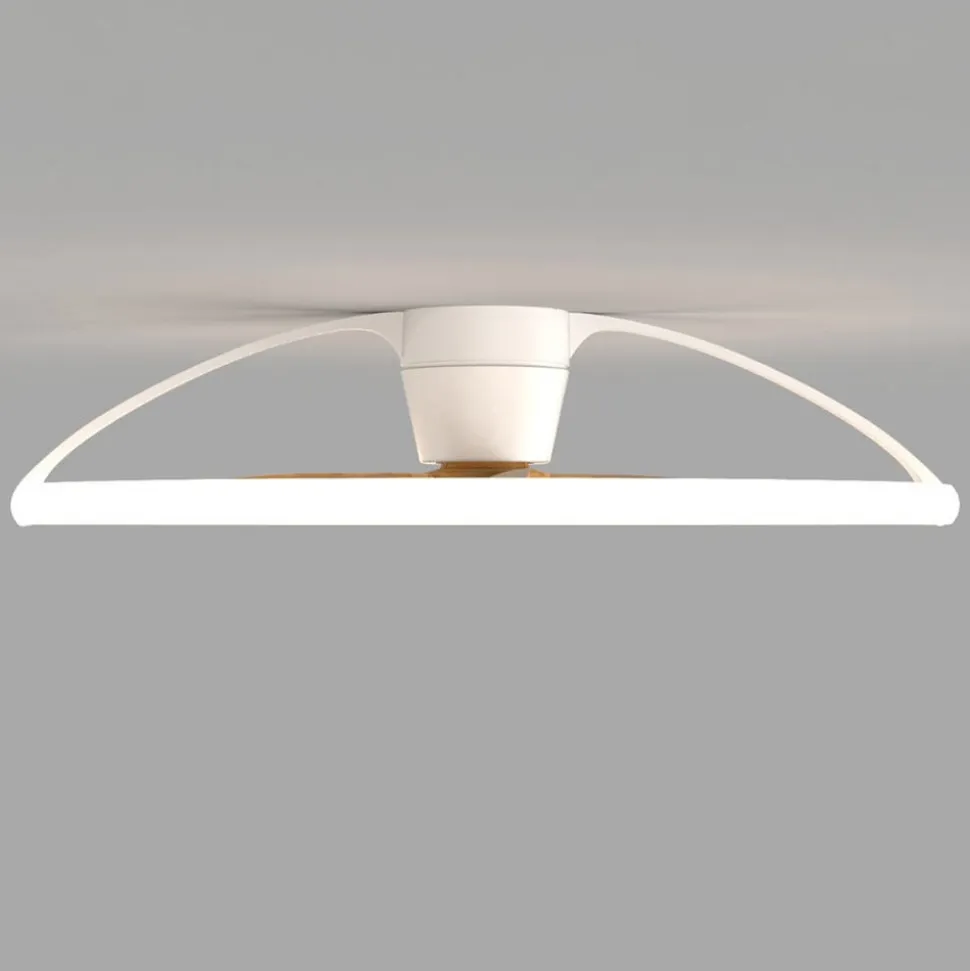 Smart LED-loftventilator Nepal, hvid/bøg, DC, støjsvag