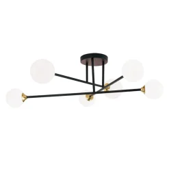 Snowwhite loftlampe med stænger, 6 lyskilder, sort