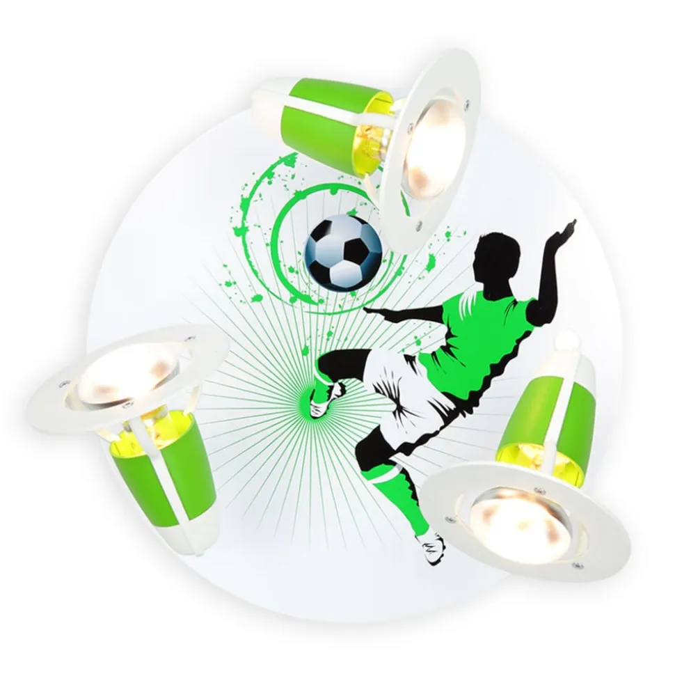 Soccer loftlampe, 3 lyskilder, grøn-hvid