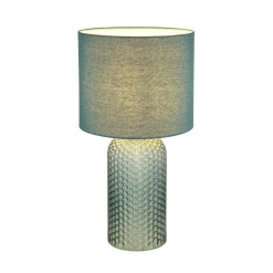 Sofia bordlampe, lysegrøn, højde 50 cm, stof/glas