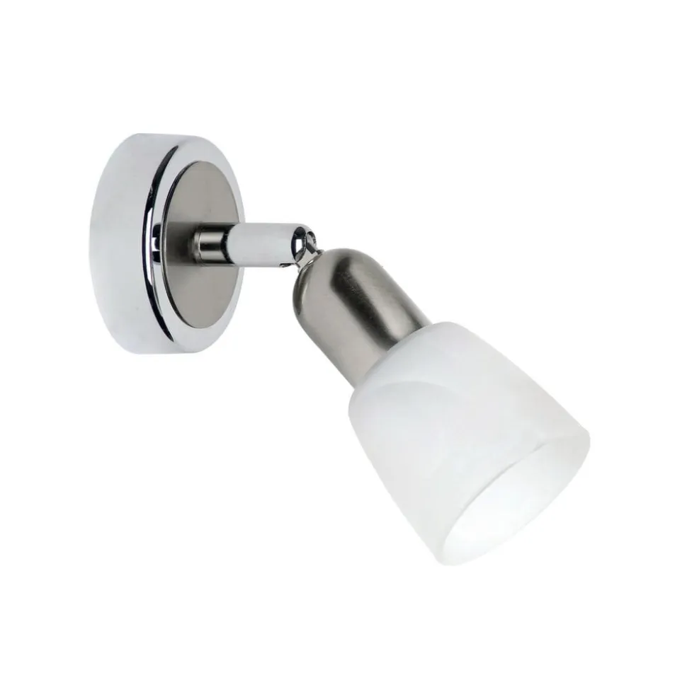 Sofia vægspot, jern/krom/hvid, fremspring 19 cm