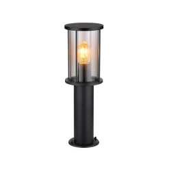 Sokkellampe Gracey, højde 45 cm, sort, stål, IP54