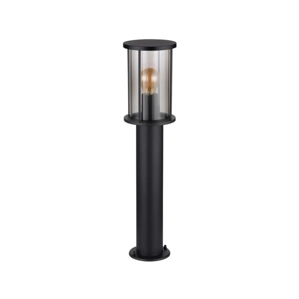 Sokkellampe Gracey, højde 60 cm, sort, stål, IP54