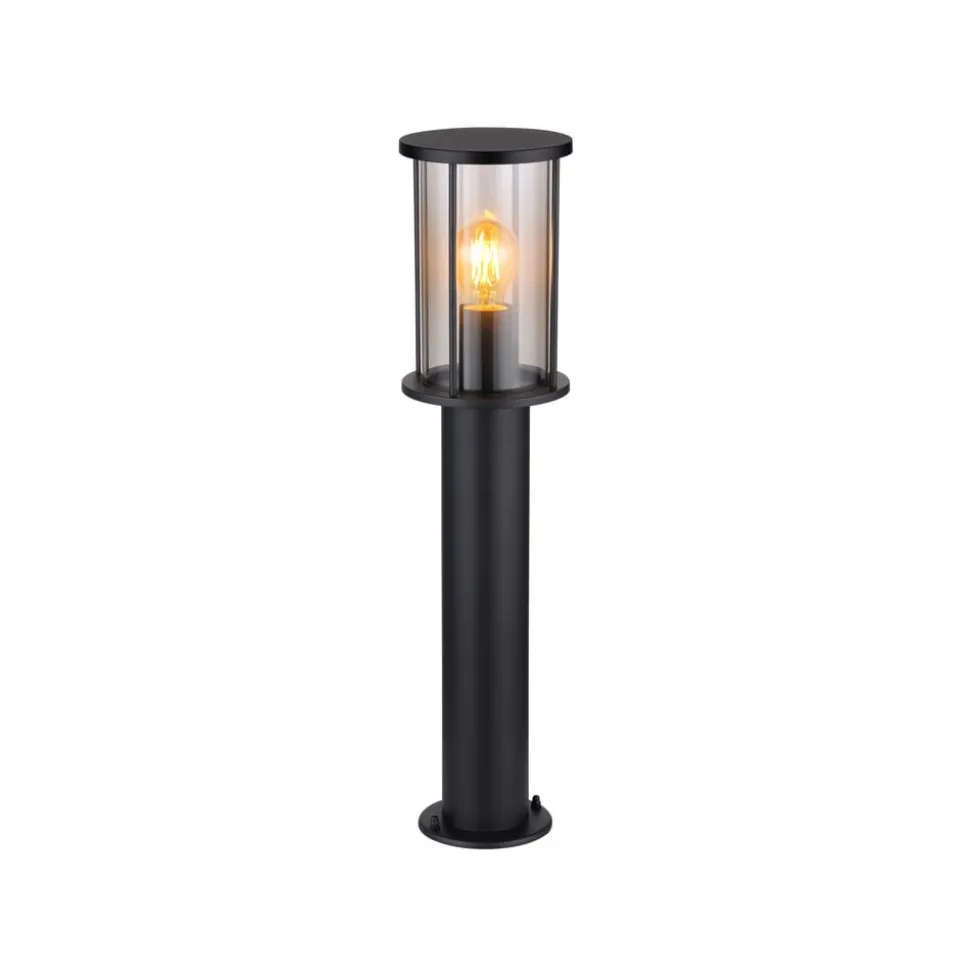 Sokkellampe Gracey, højde 60 cm, sort, stål, IP54