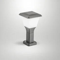 Sokkellampe Lena, 30 cm, mørkegrå, metal, E27, IP65