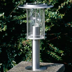 Sokkellampe York, stål, højde 40 cm, IP44, E27